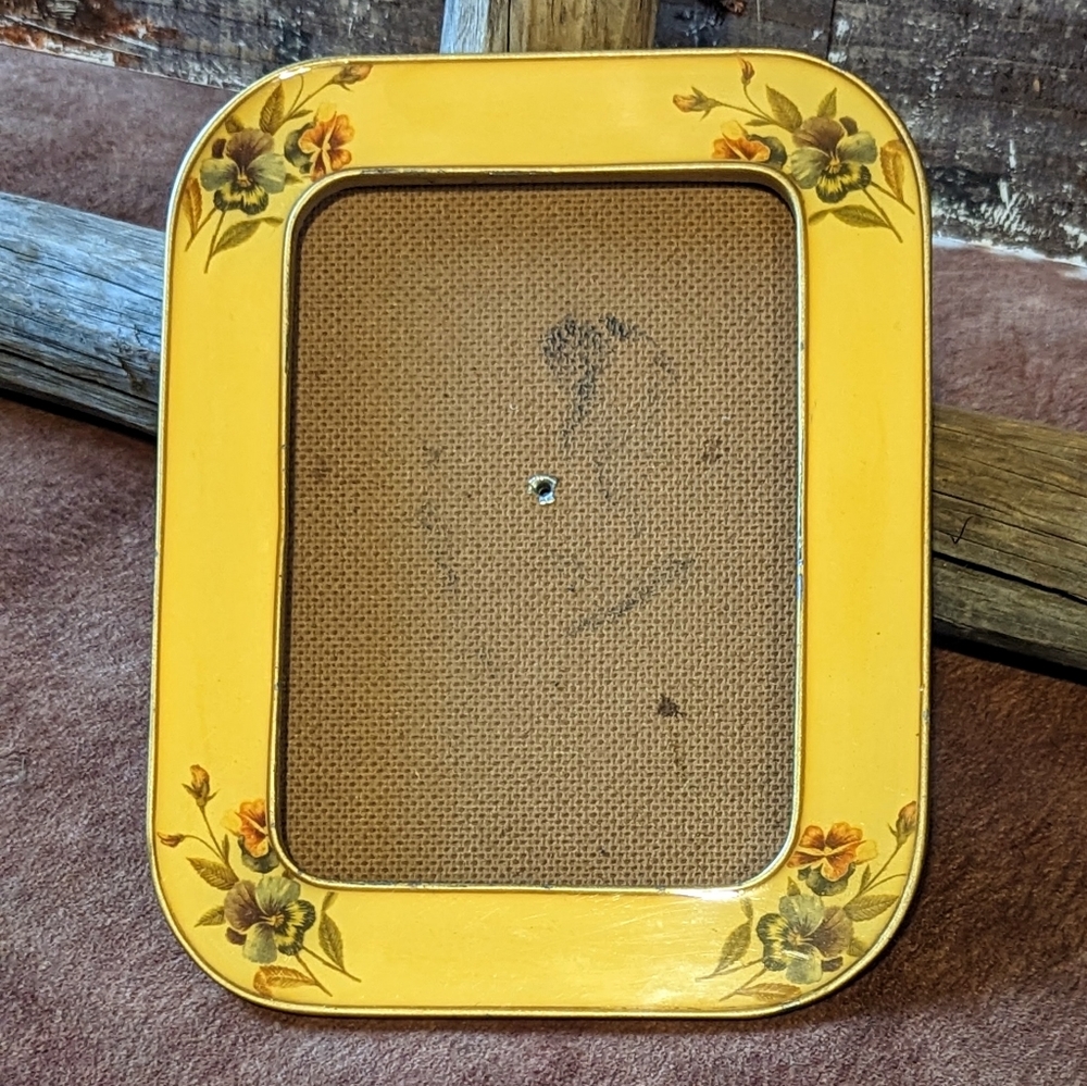 Vintage Antique 1950's Handpainted Enamel Swivel Easel Picture Frame